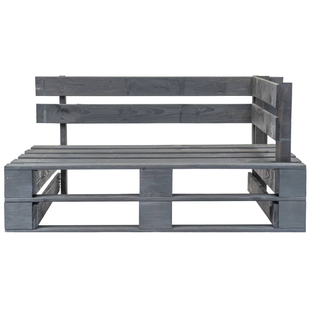 Panca da pallet da giardino in legno grigio