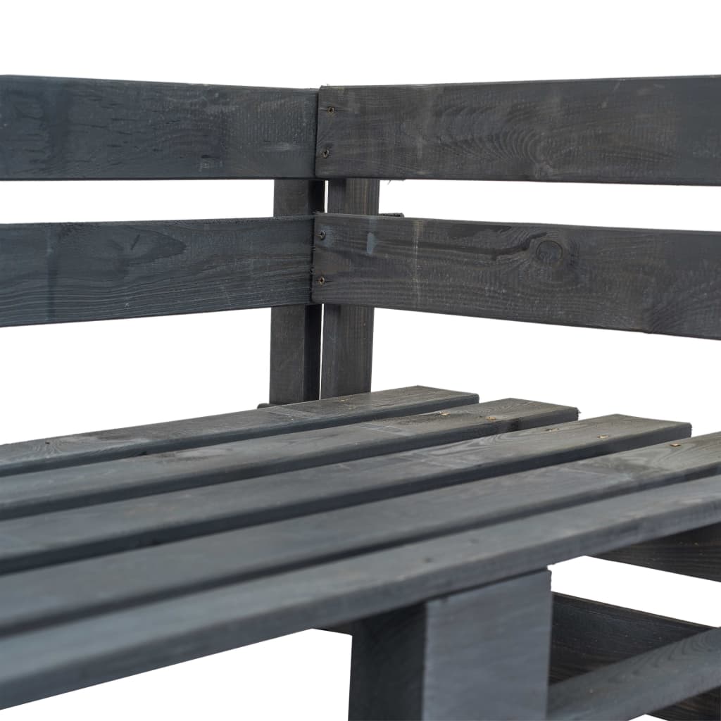 Panca da pallet da giardino in legno grigio