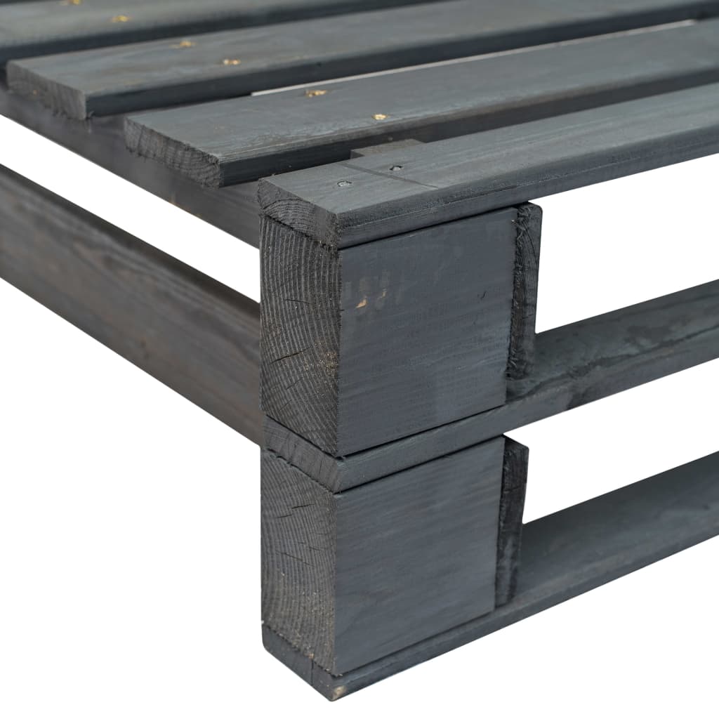 Panca da pallet da giardino in legno grigio