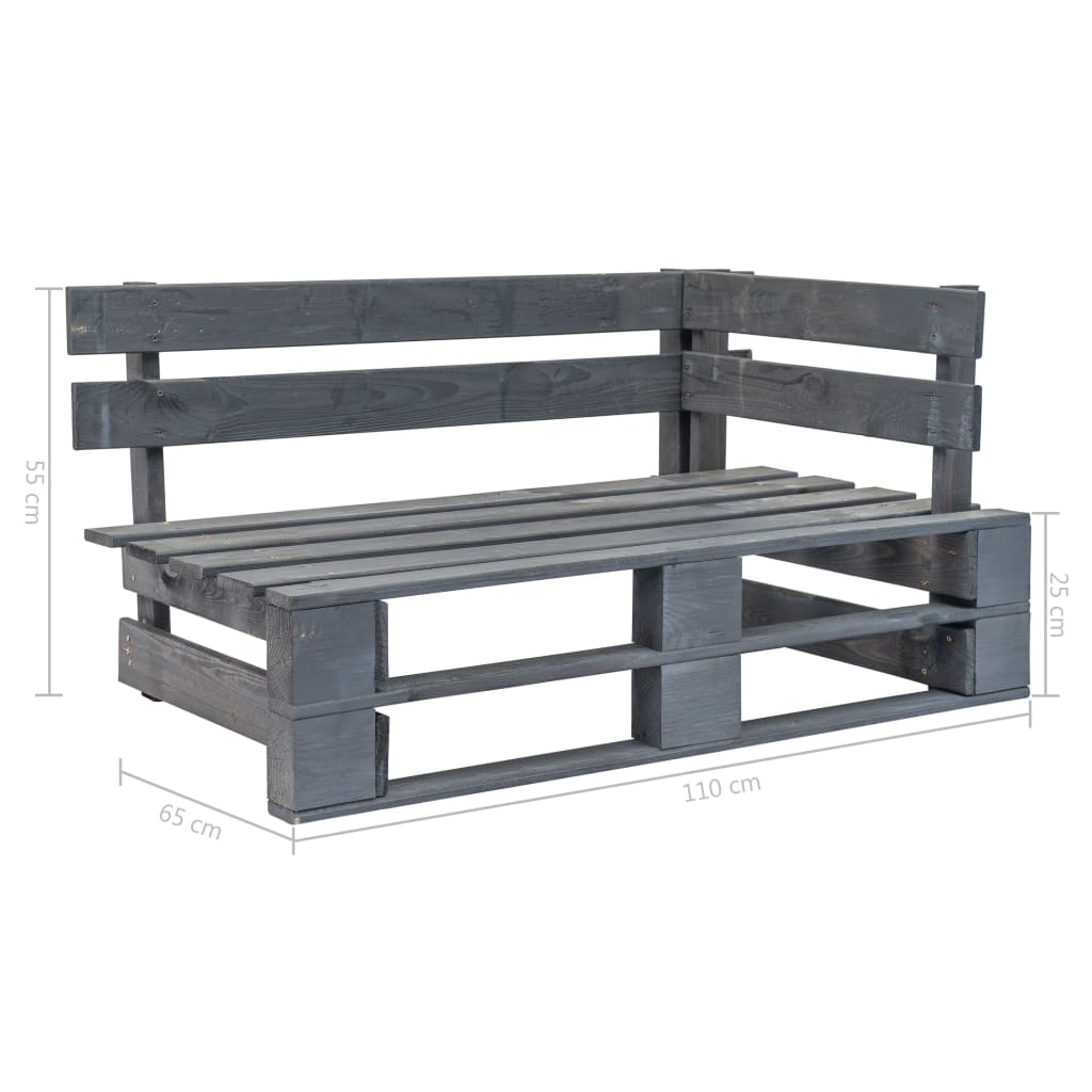 Panca da pallet da giardino in legno grigio
