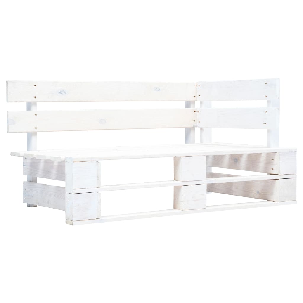 Panca da pallet da giardino in legno bianco