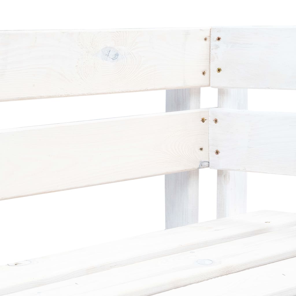 Panca da pallet da giardino in legno bianco