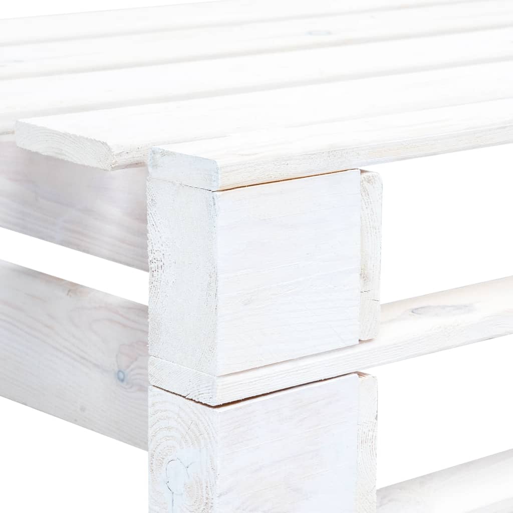 Panca da pallet da giardino in legno bianco