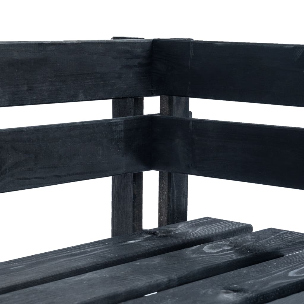 Panca da pallet in legno nero
