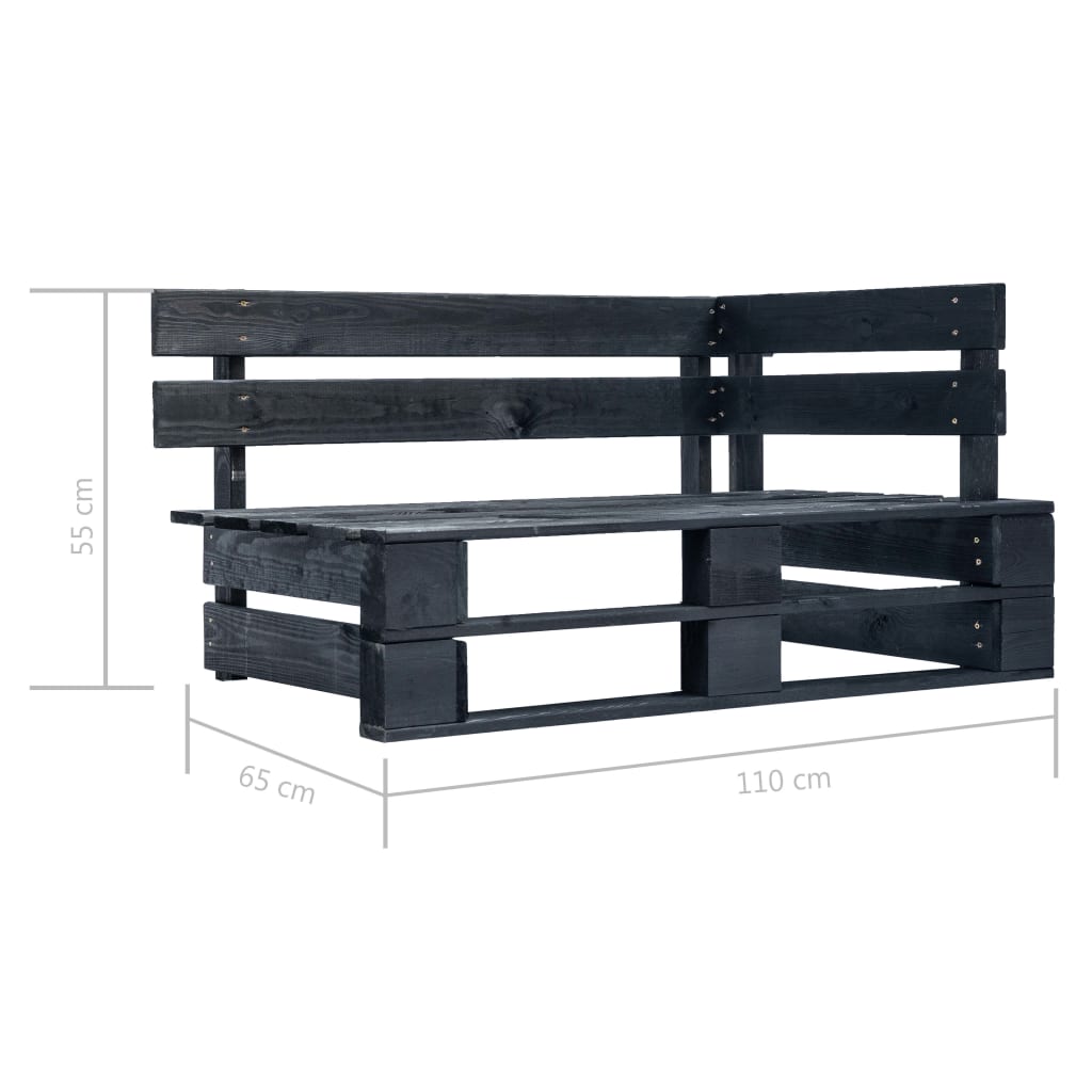 Panca da pallet in legno nero