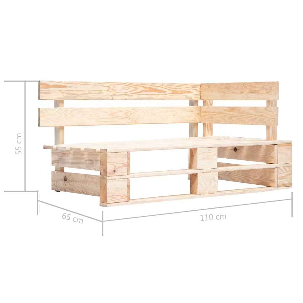 Panca ad angolo della palette da giardino in legno