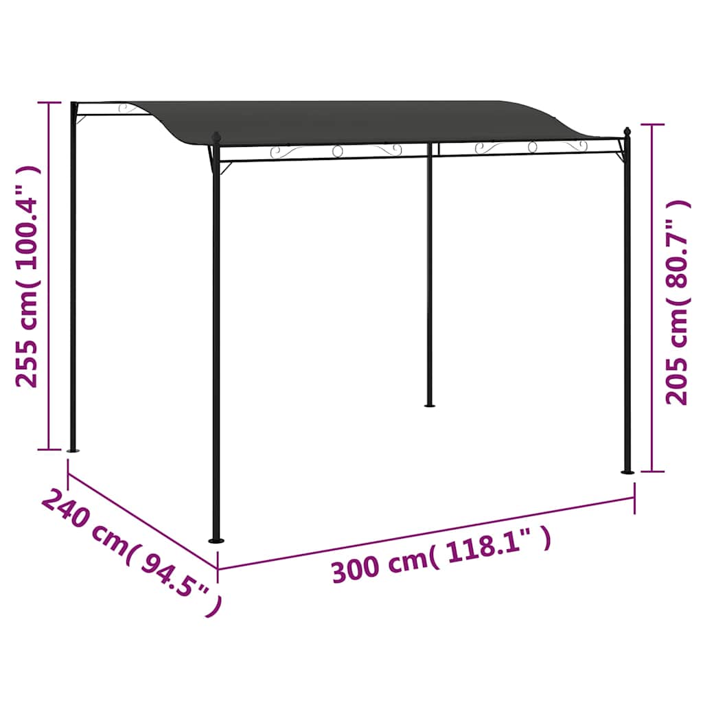 Parasol awning 3 x 2.4 m anthracite