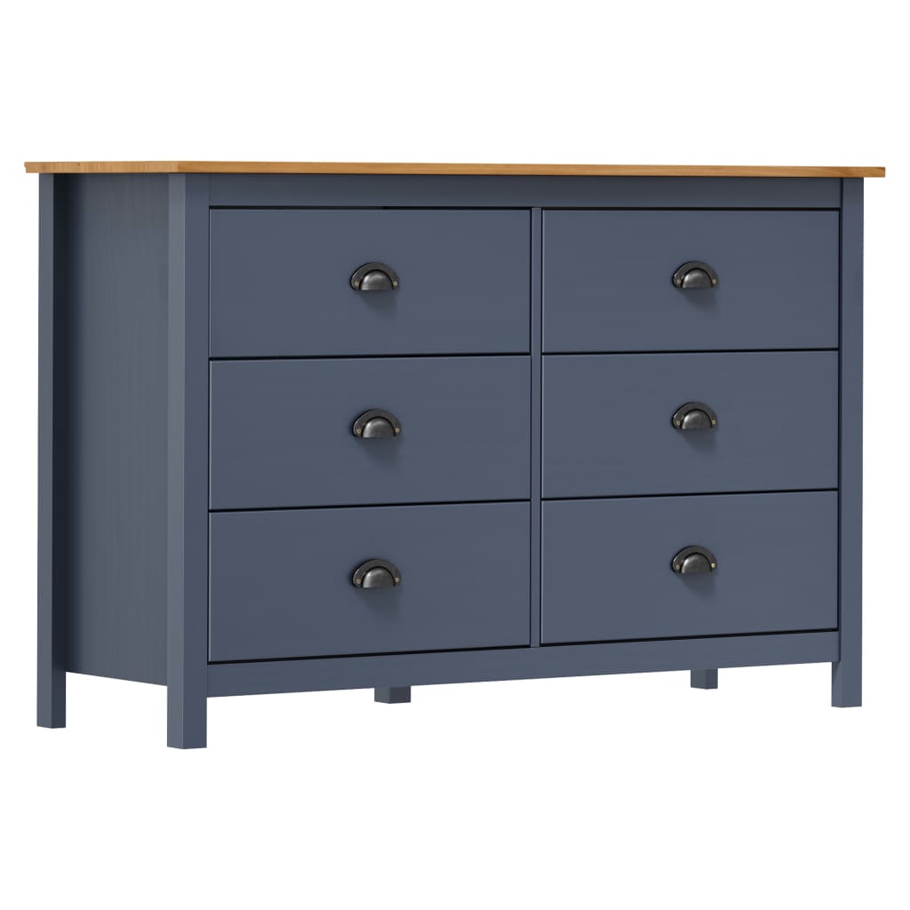 Gray hill buffet 125x40x80 cm solid pine wood