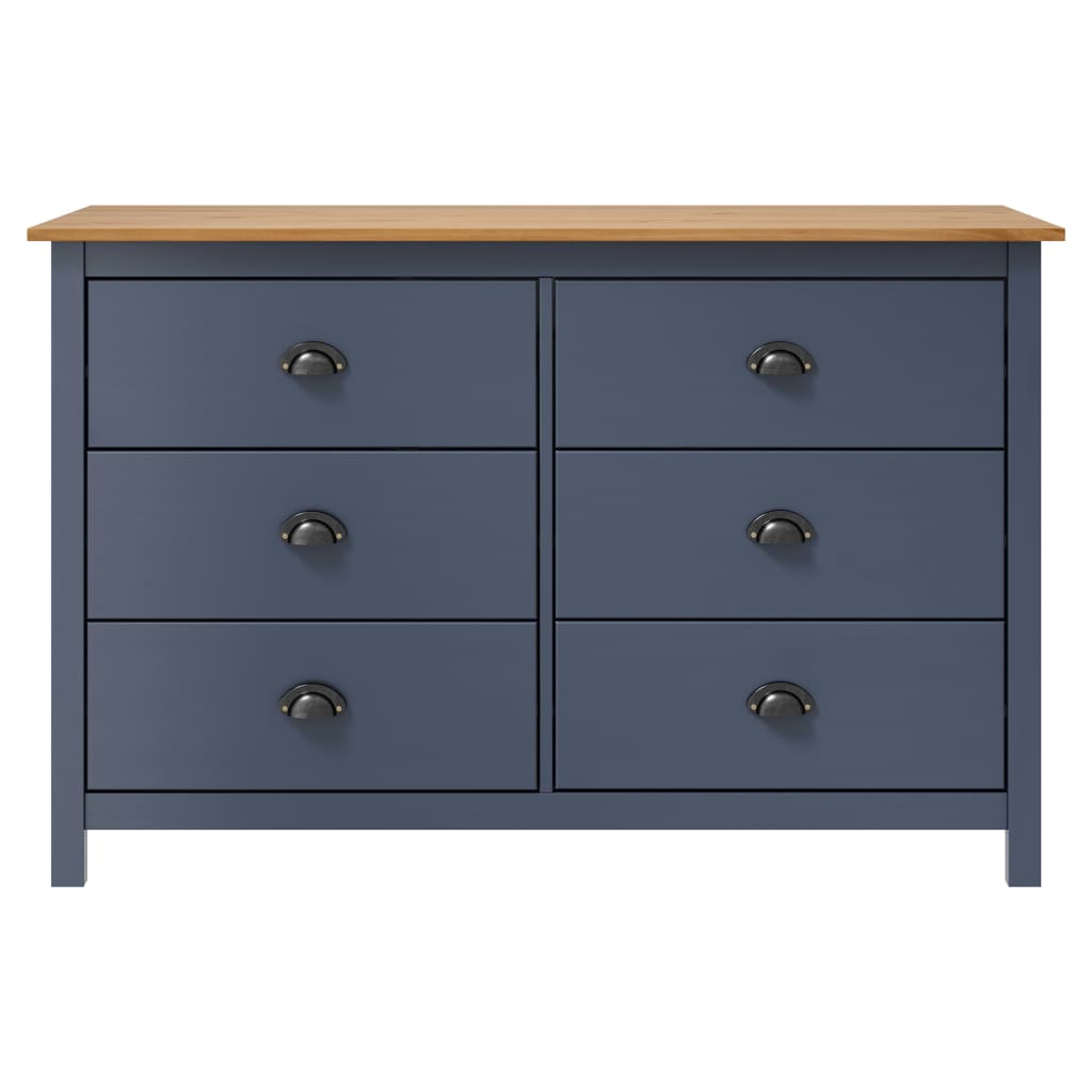 Gray hill buffet 125x40x80 cm solid pine wood