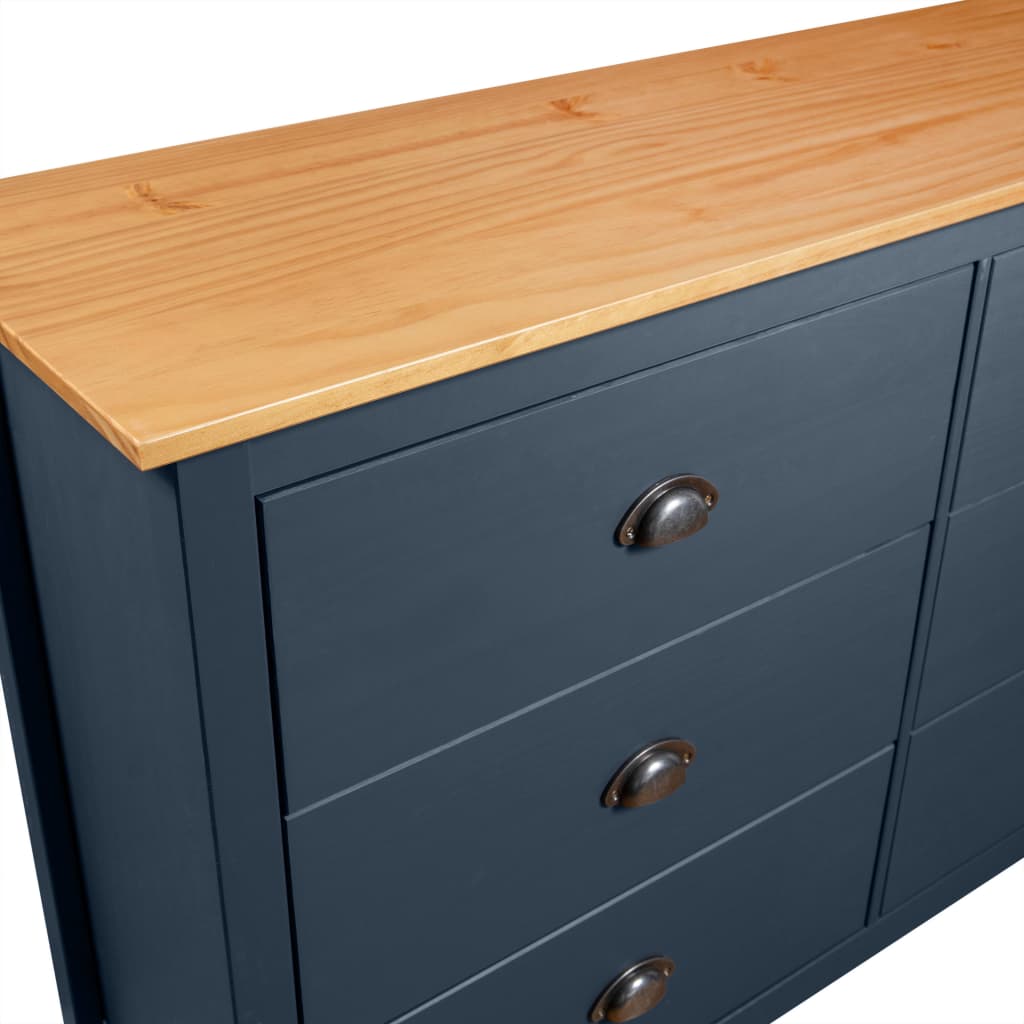 Gray hill buffet 125x40x80 cm solid pine wood