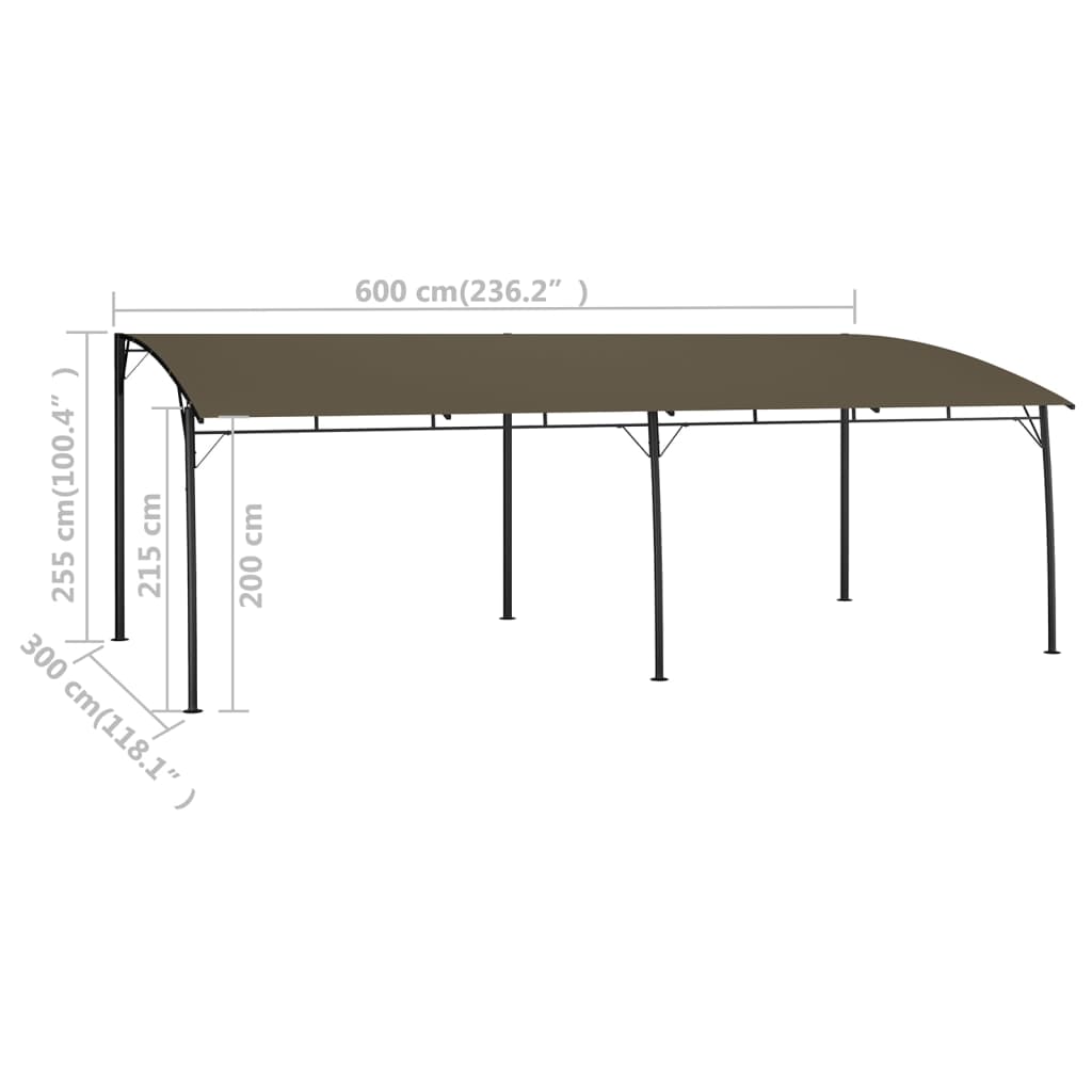 6x3x2.55 m taupe garden sunsets