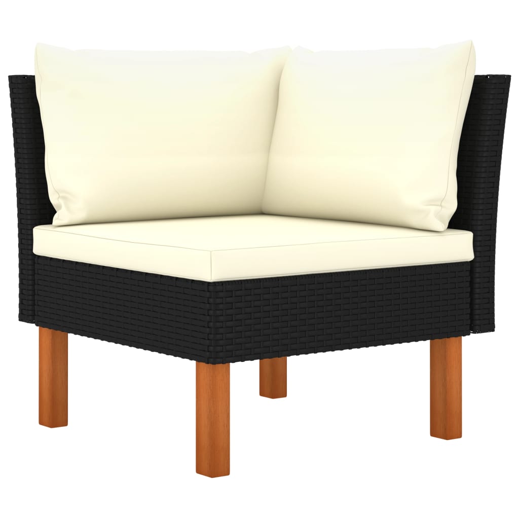 Garden furniture 3pcs braided resin and solid eucalyptus wood