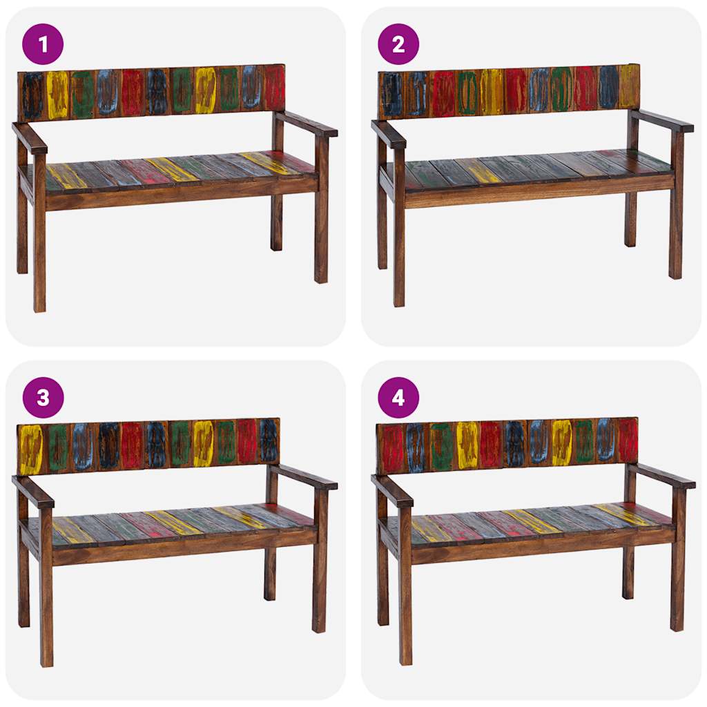 Chaises lot de 4 bois de récupération solide