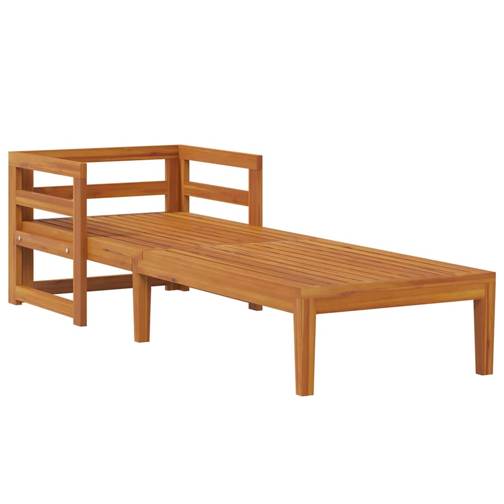Silla larga con cojines de gris oscuro acacia madera
