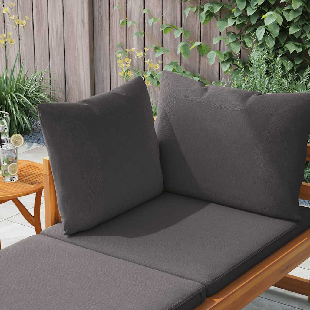 Silla larga con 1 madera de acacia de la tapa de la tapa de la tapa gris oscuro