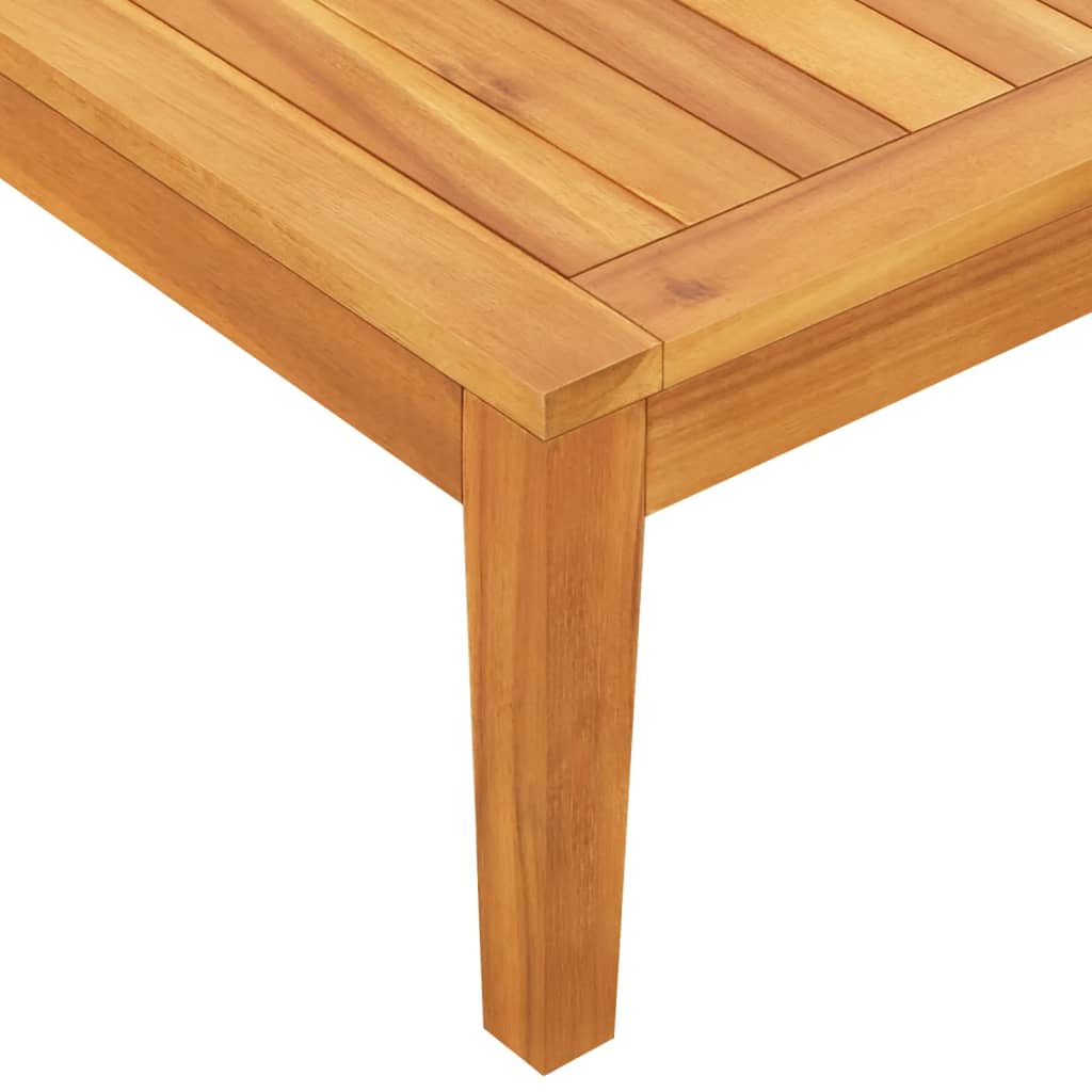 Garden bench with table with dark gray teak cushions
