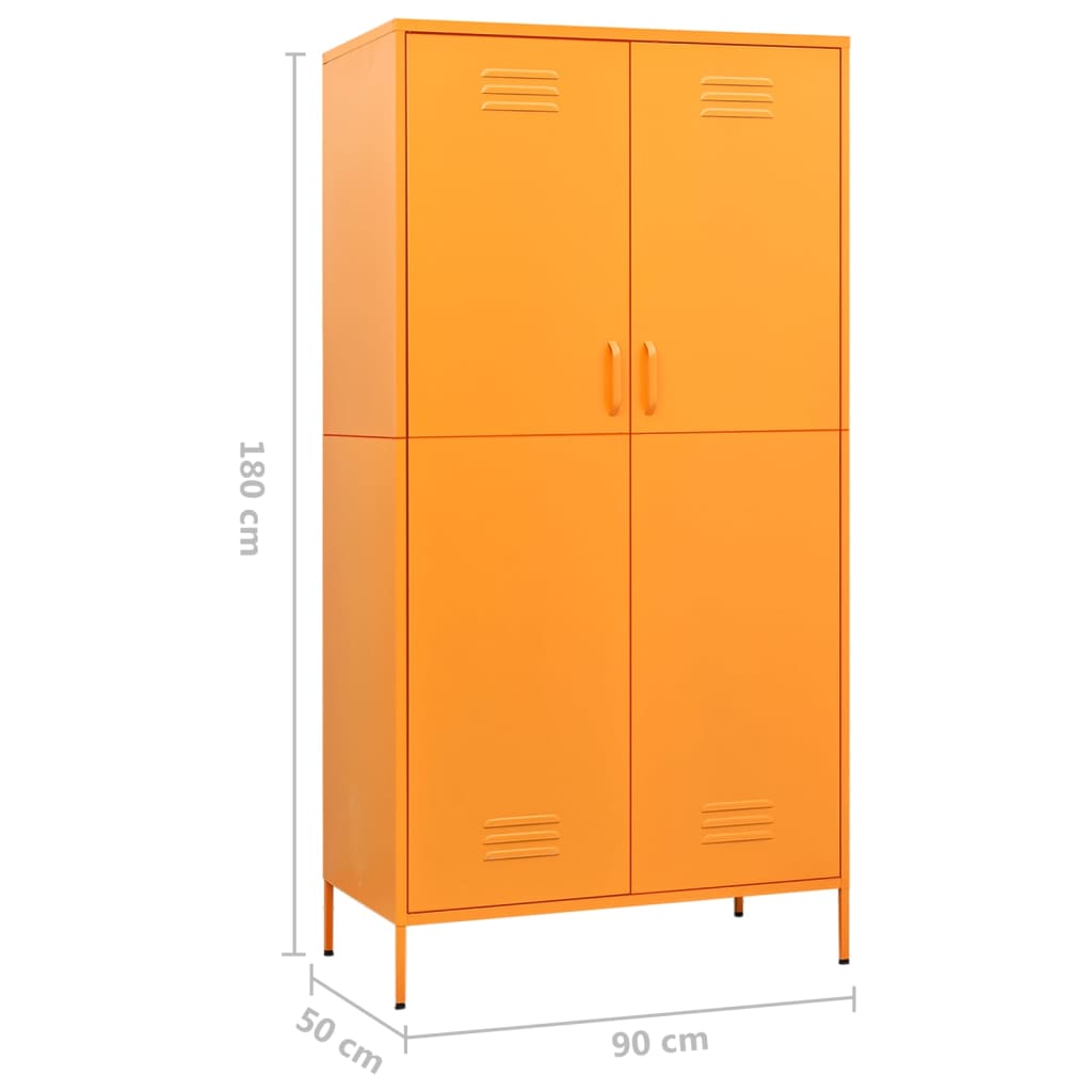Mustard yellow wardrobe 90x50x180 cm steel