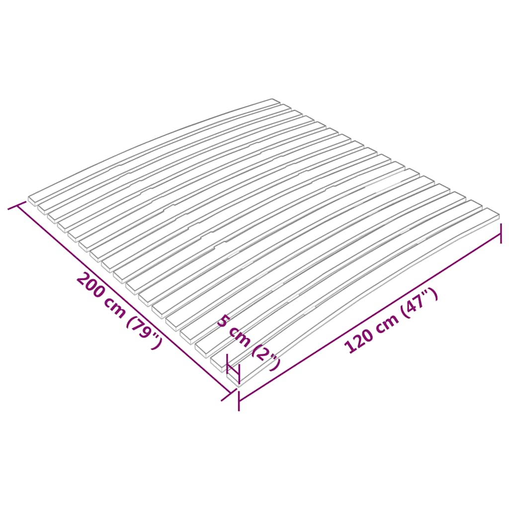 Lattes box spring with 17 slats 120x200 cm