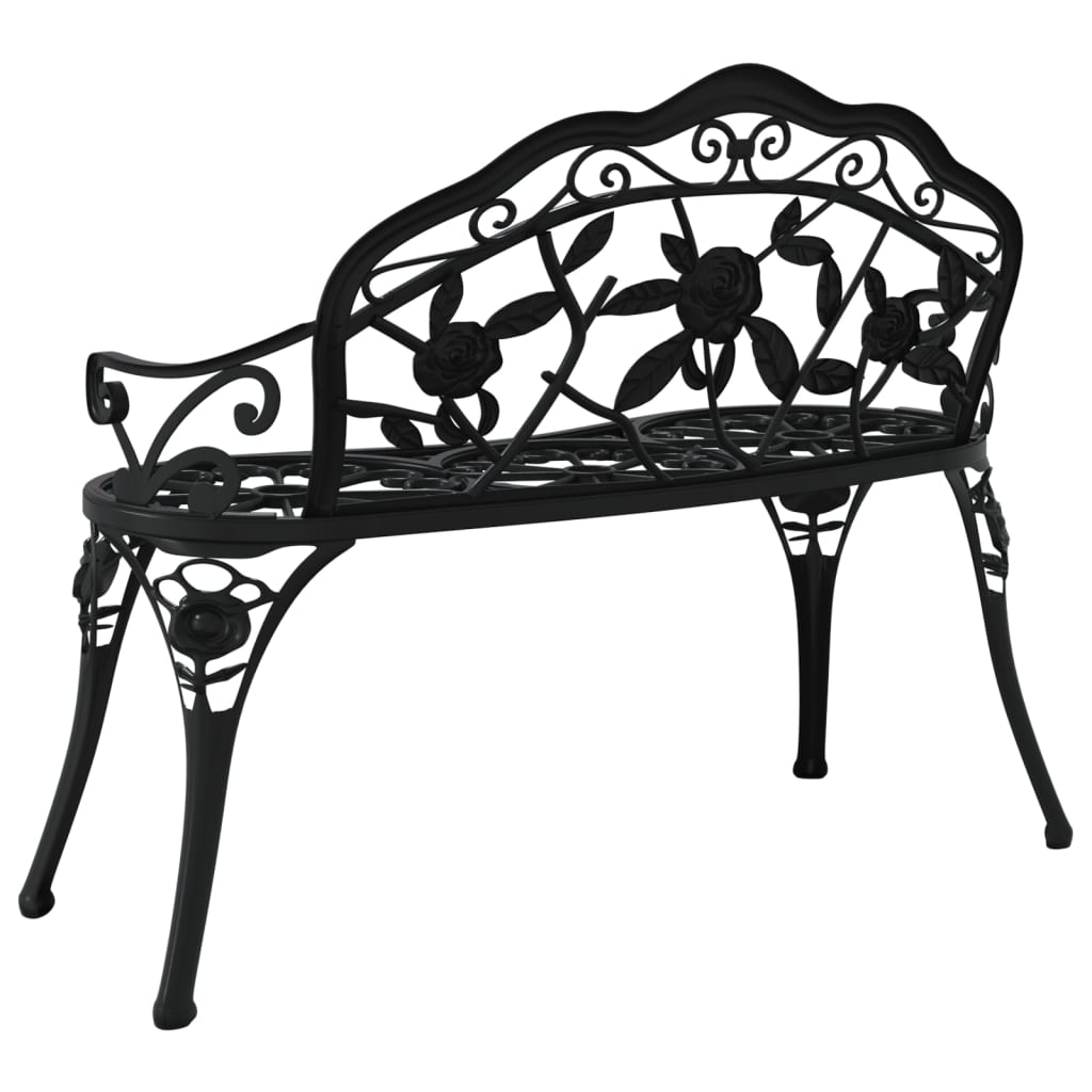 Panca da giardino 100 cm in alluminio fuso nero