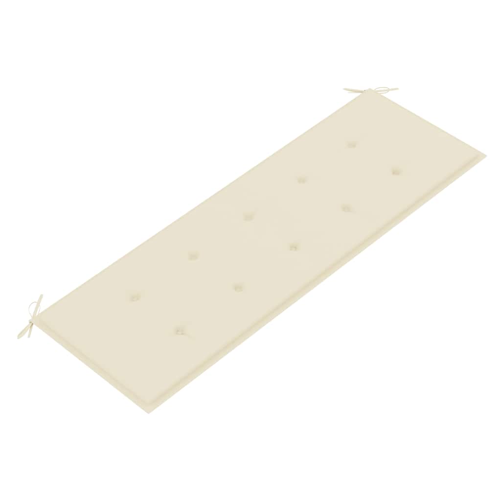 Banc Batavia avec coussin crème 150 cm Bois de teck massif