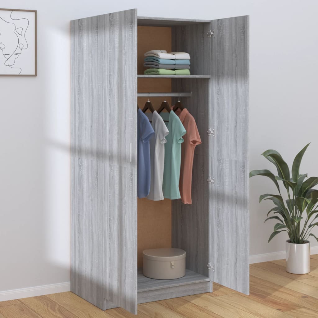Sonoma gray wardrobe 80x52x180 cm engineering wood