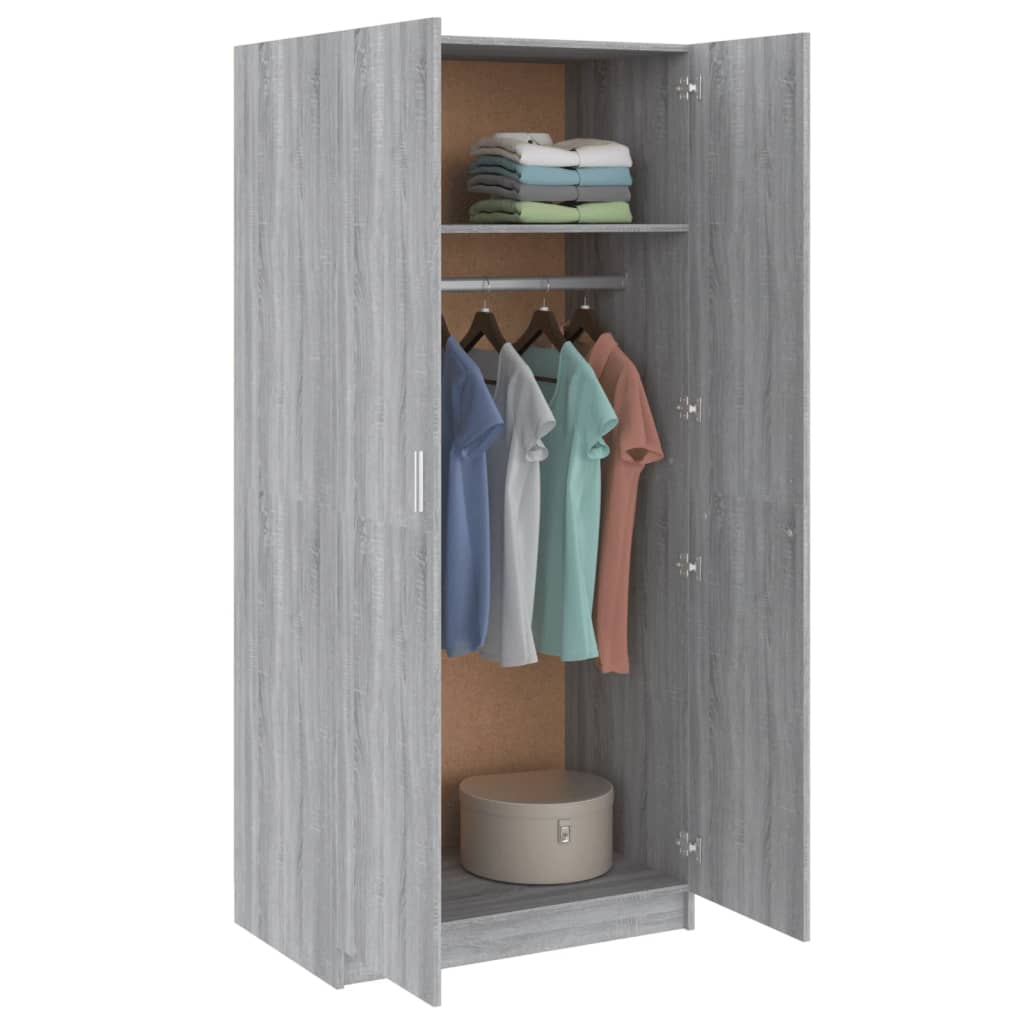 Sonoma gray wardrobe 80x52x180 cm engineering wood
