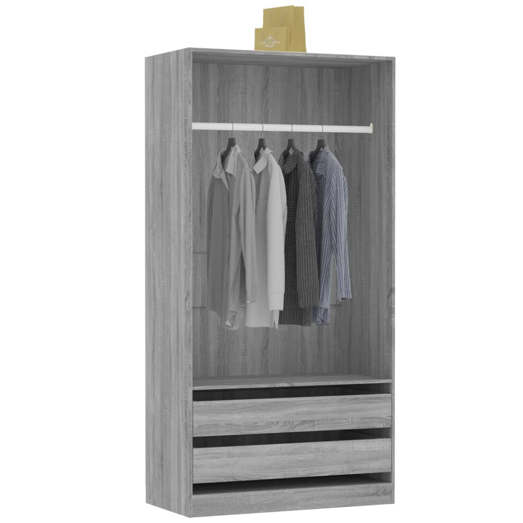 Sonoma gray wardrobe 100x50x200 cm Engineering wood