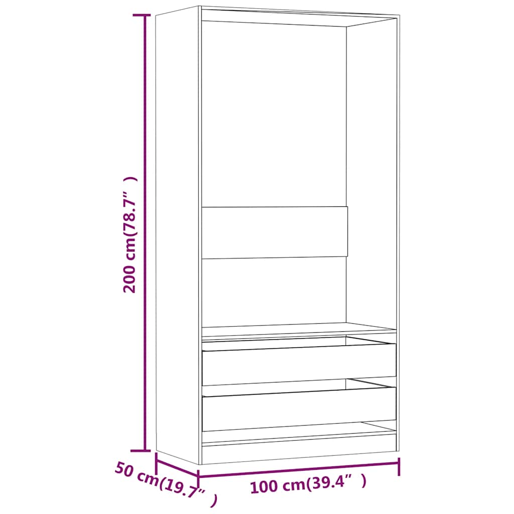 Sonoma gray wardrobe 100x50x200 cm Engineering wood