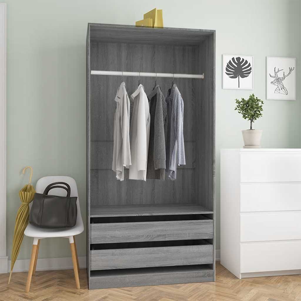 Sonoma gray wardrobe 100x50x200 cm Engineering wood