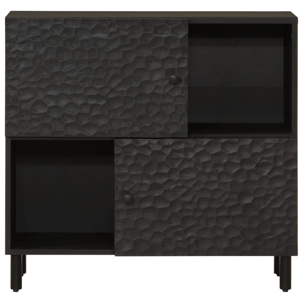 Mobile laterale nero 80x333x75 cm legno di mango solido