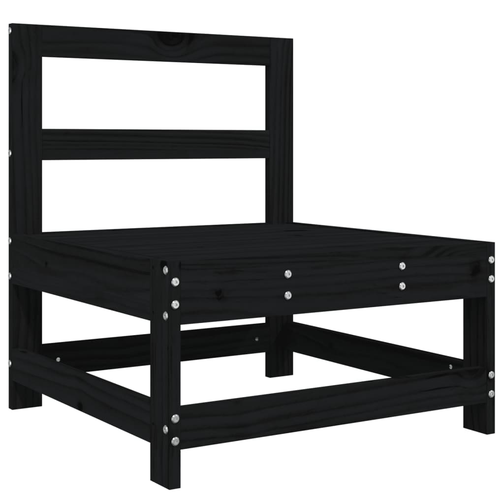 3 PCs Black Garden Furniture Solid Pine Wood