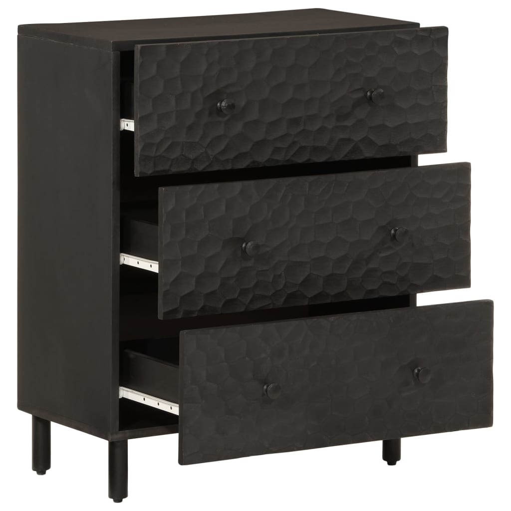 Side cabinets 2pcs black 60x333x75cm Mangoier solid wood