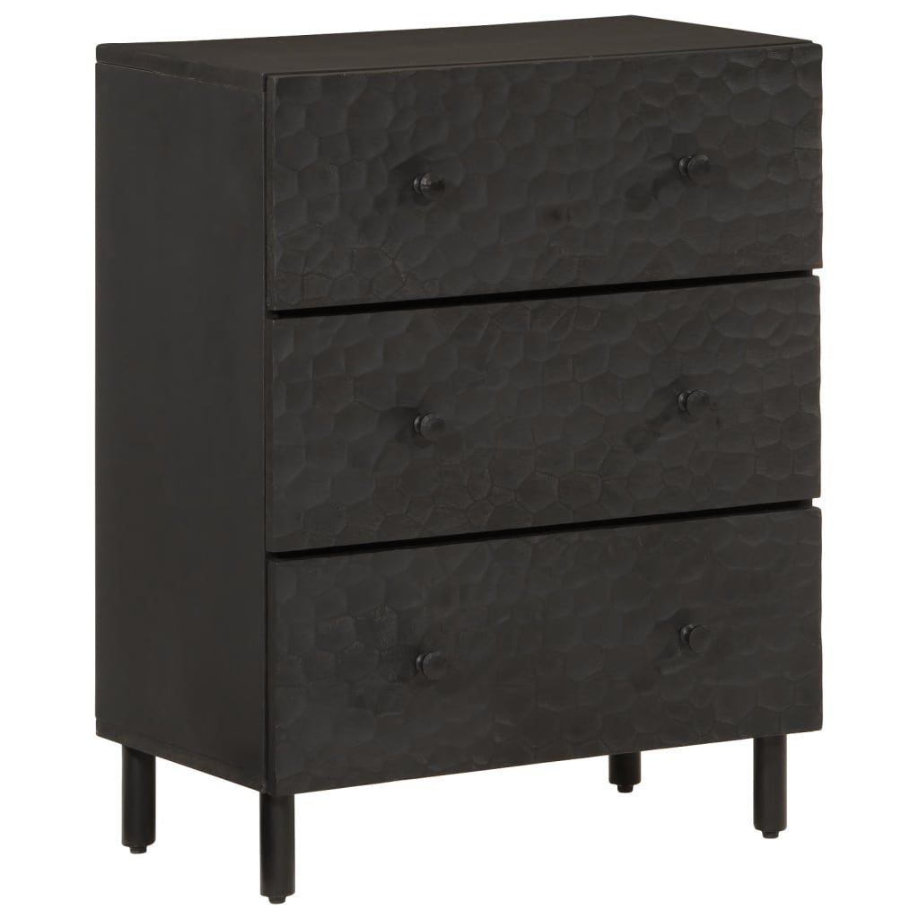 Side cabinets 2pcs black 60x333x75cm Mangoier solid wood