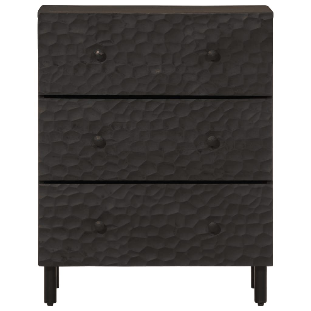 Side cabinets 2pcs black 60x333x75cm Mangoier solid wood
