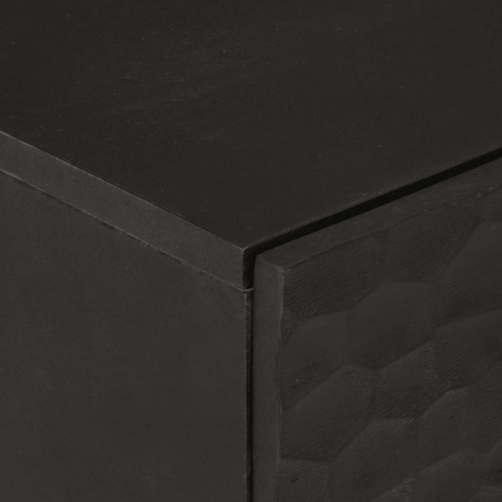 Side cabinets 2pcs black 60x333x75cm Mangoier solid wood