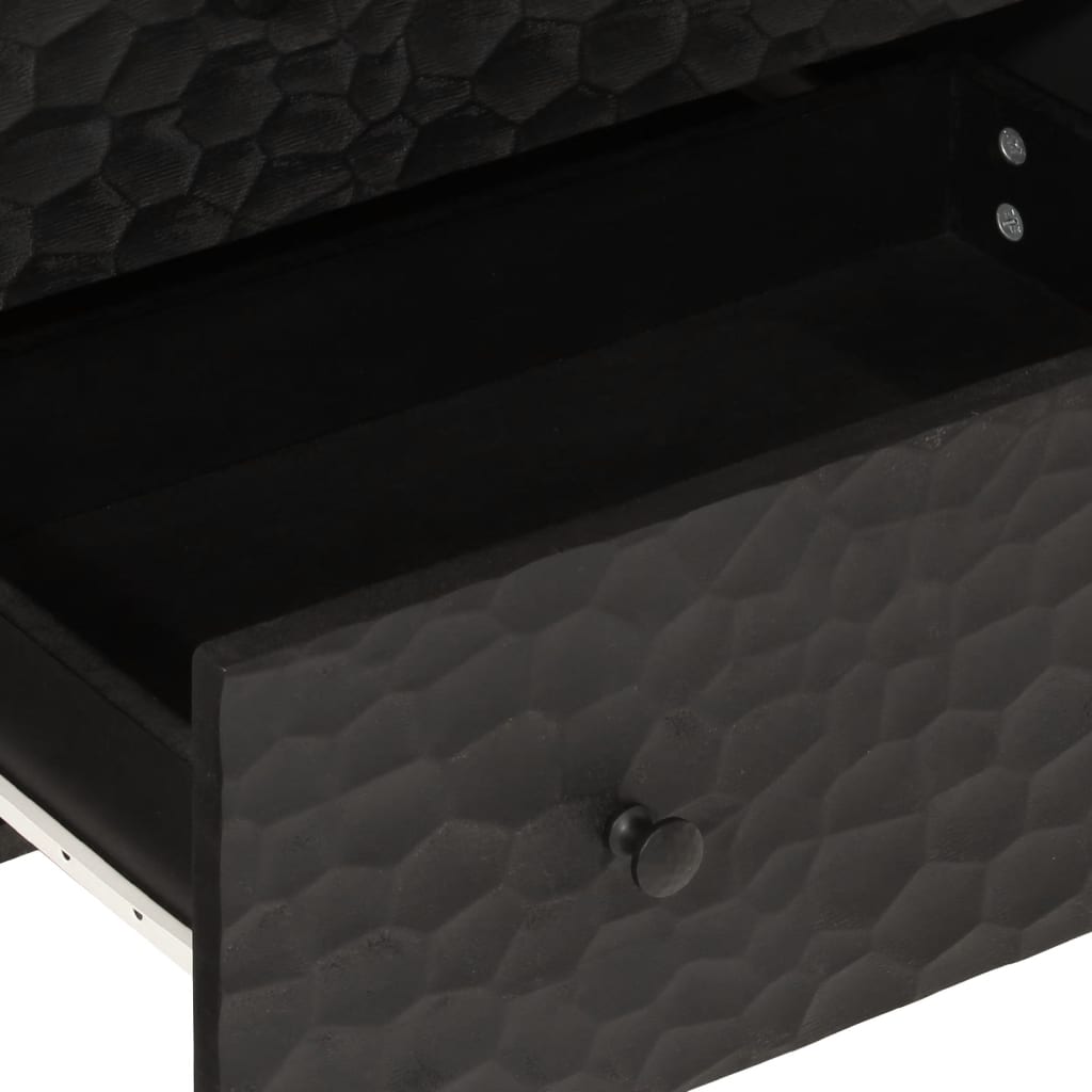 Side cabinets 2pcs black 60x333x75cm Mangoier solid wood