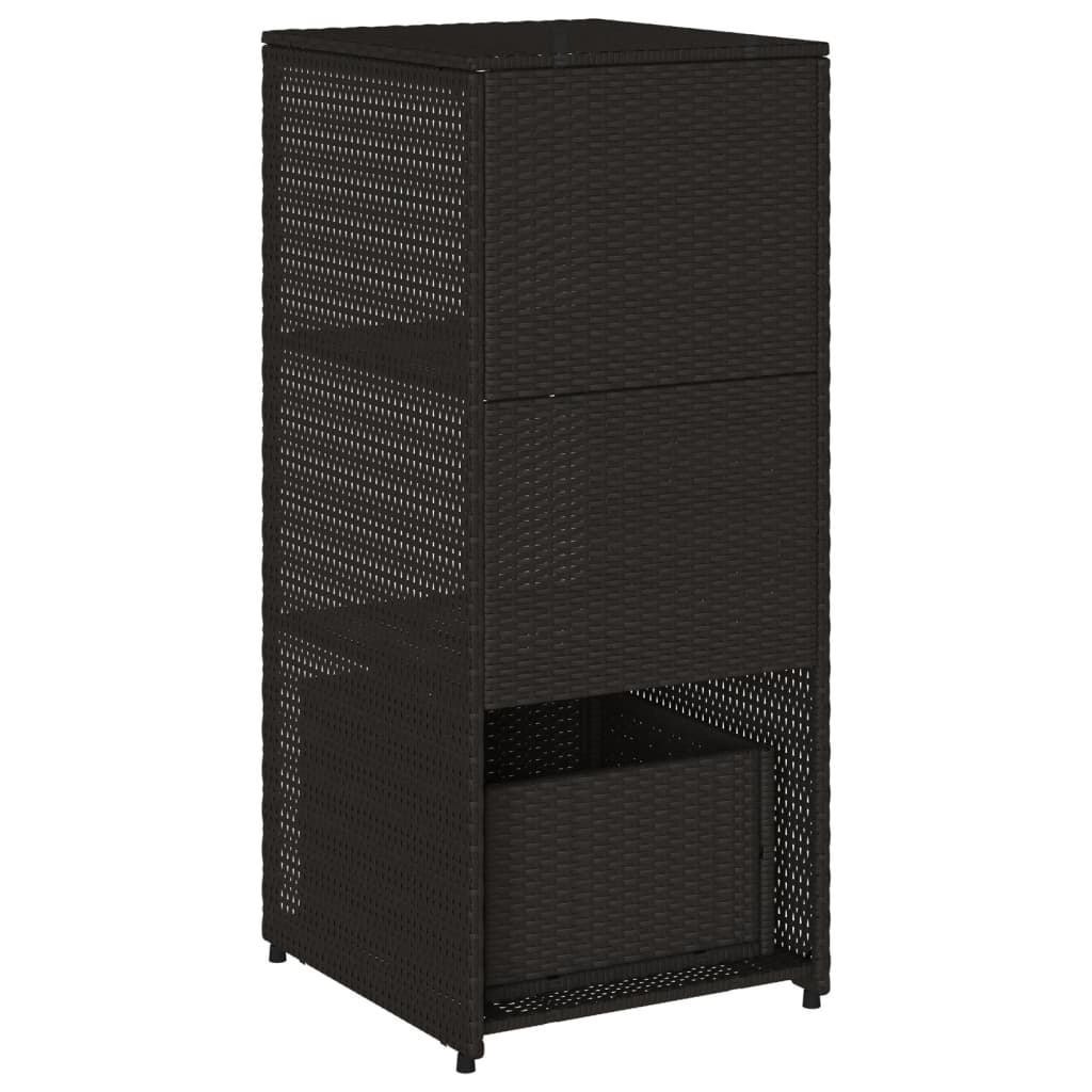 Armadietto di deposito da giardino nero 50x55x115 cm intrecciata intrecciata