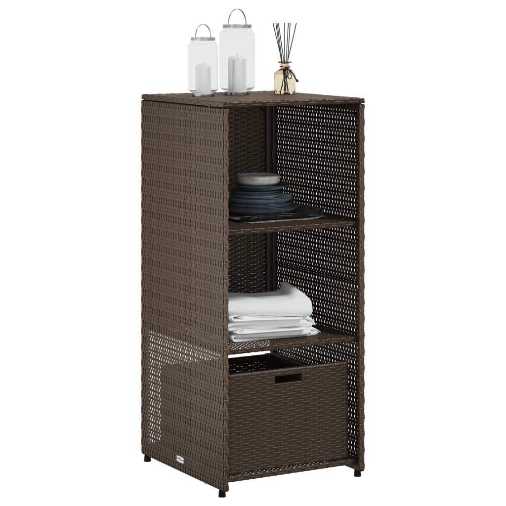 Armadietto di stoccaggio del giardino marrone 50x55x115 cm resina intrecciata
