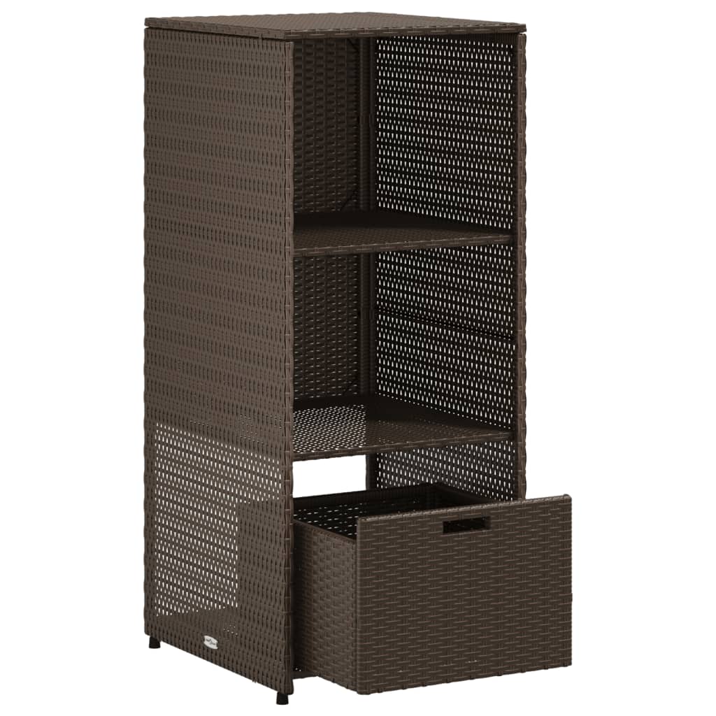 Armadietto di stoccaggio del giardino marrone 50x55x115 cm resina intrecciata