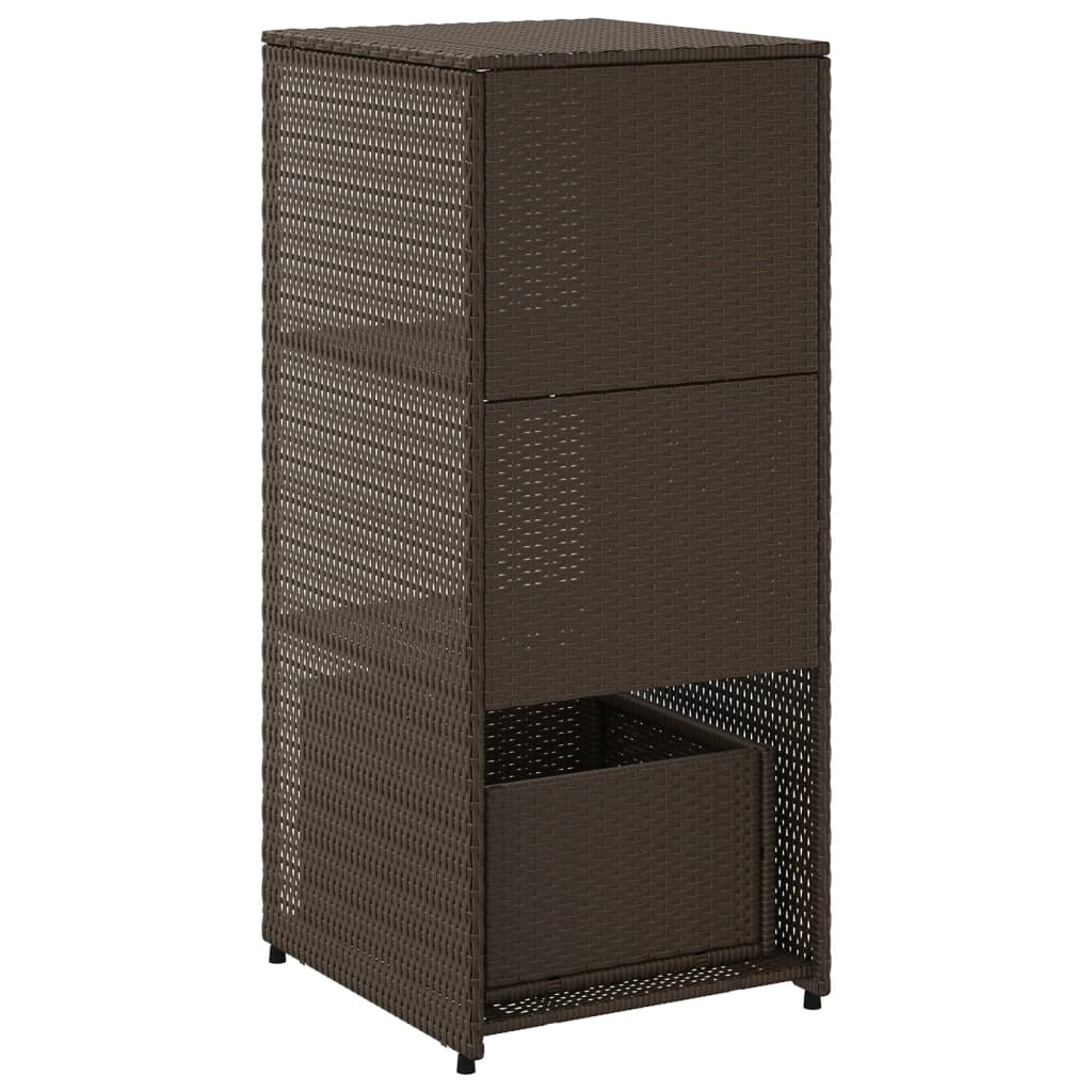 Armadietto di stoccaggio del giardino marrone 50x55x115 cm resina intrecciata
