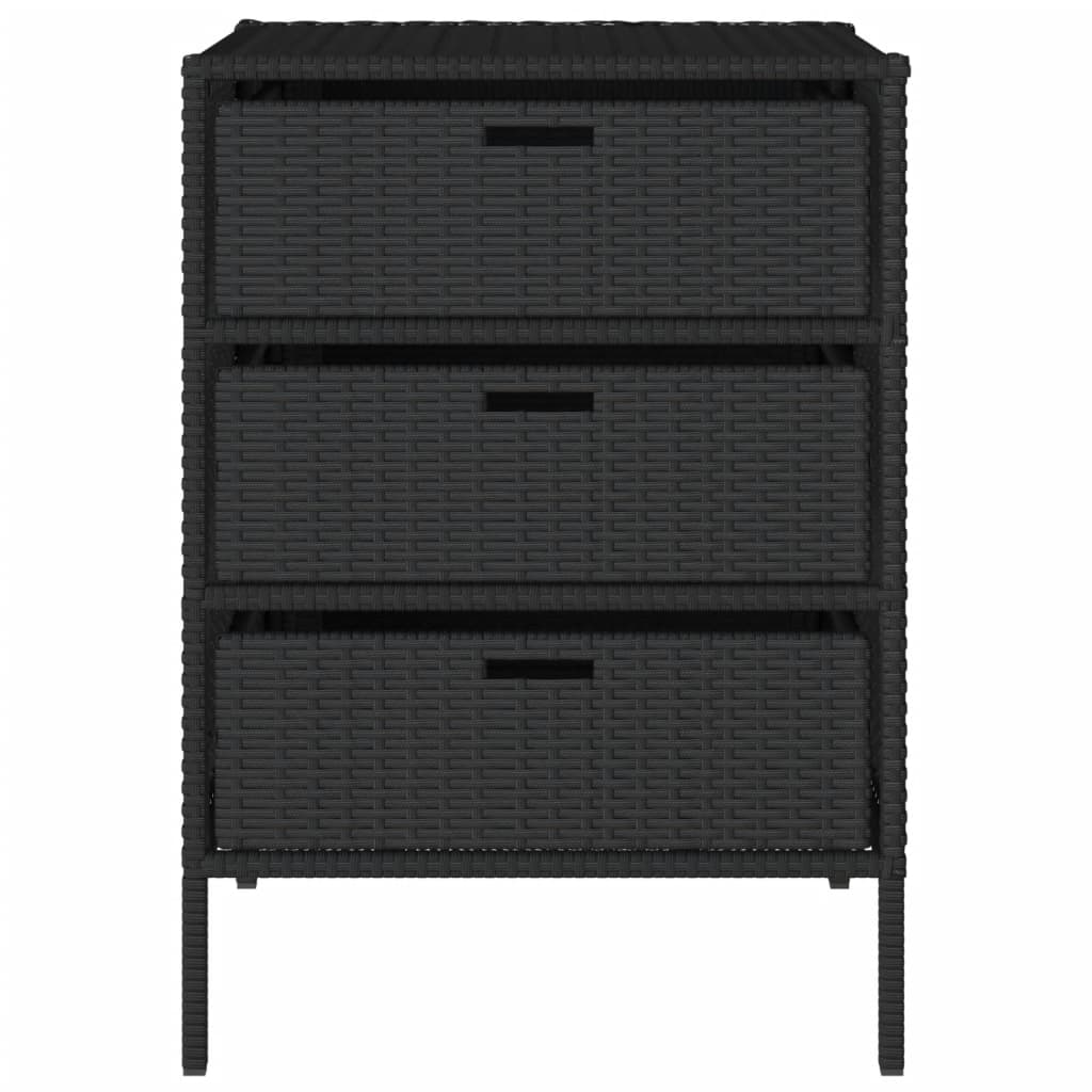 Armadietto di deposito da giardino nero 55x59x80 cm intrecciata intrecciata