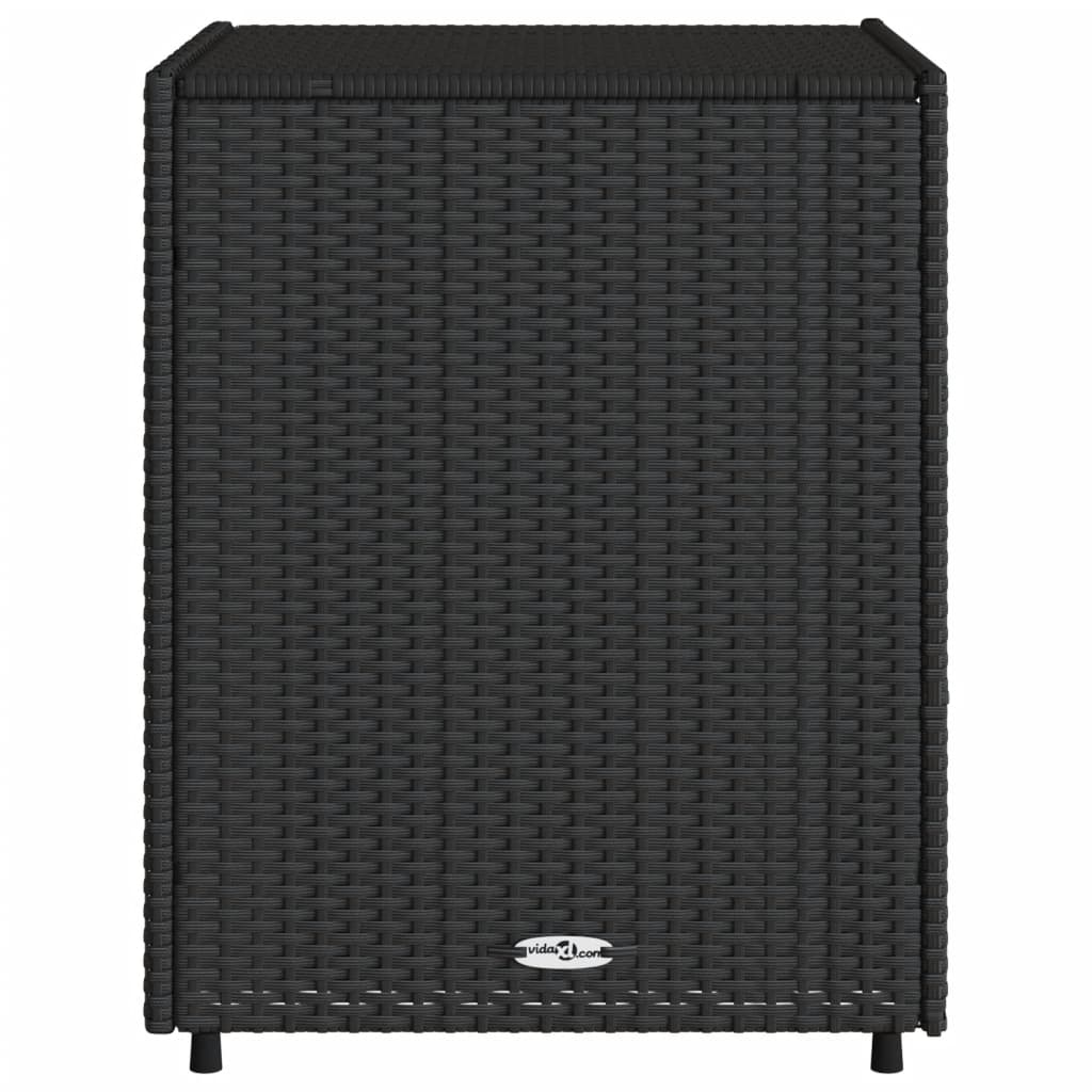 Armadietto di deposito da giardino nero 55x59x69 cm resina intrecciata