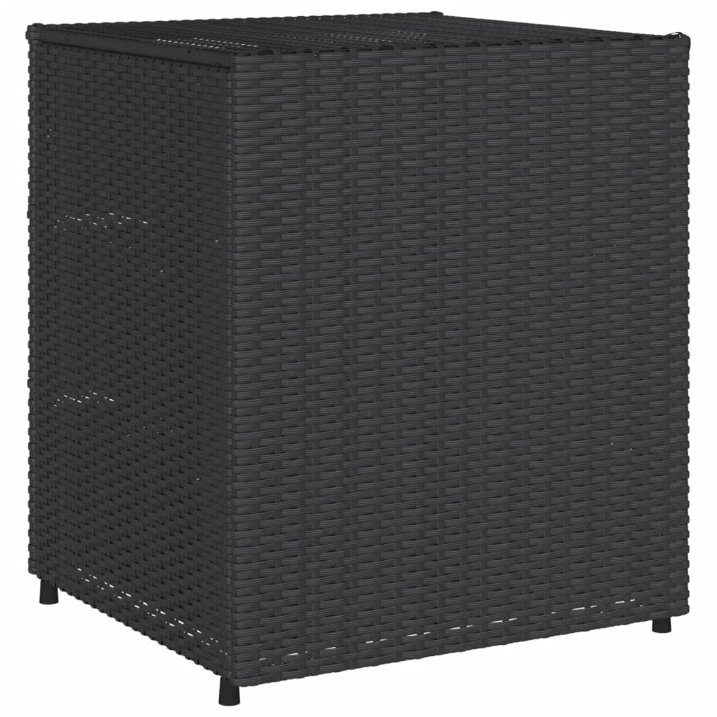 Armadietto di deposito da giardino nero 55x59x69 cm resina intrecciata