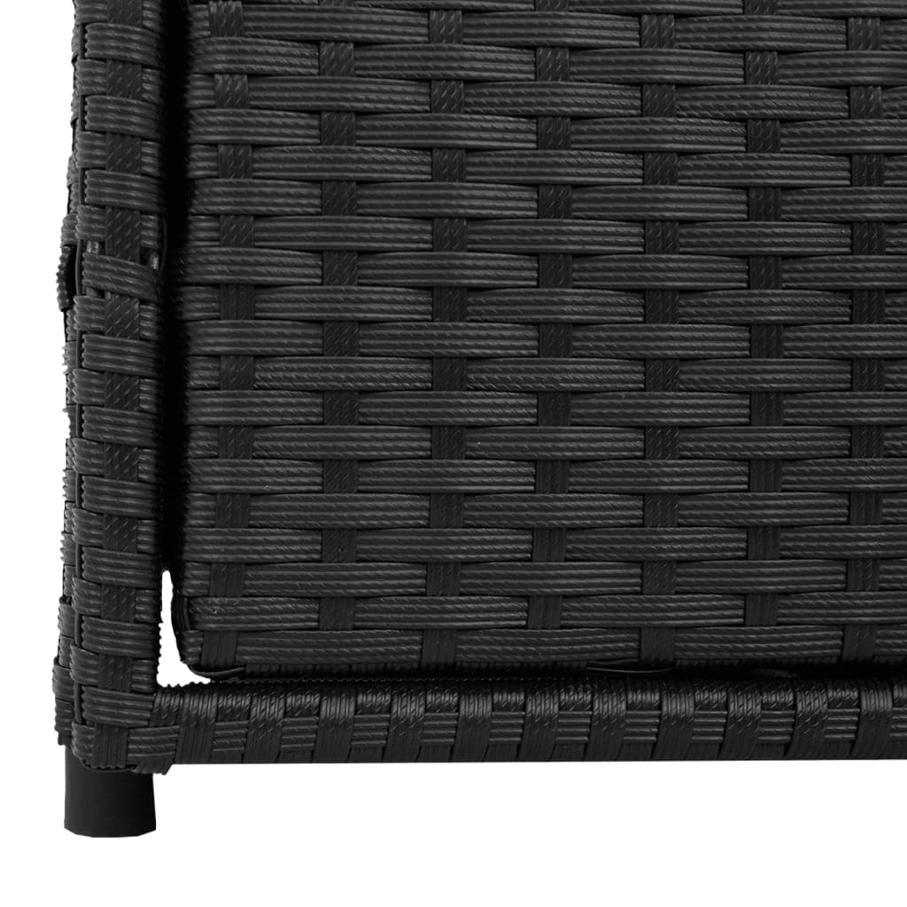 Armadietto di deposito da giardino nero 55x59x69 cm resina intrecciata