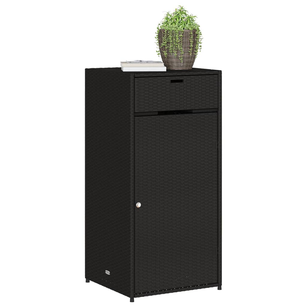 Armadietto di deposito da giardino nero 55x55x111 cm intrecciata intrecciata