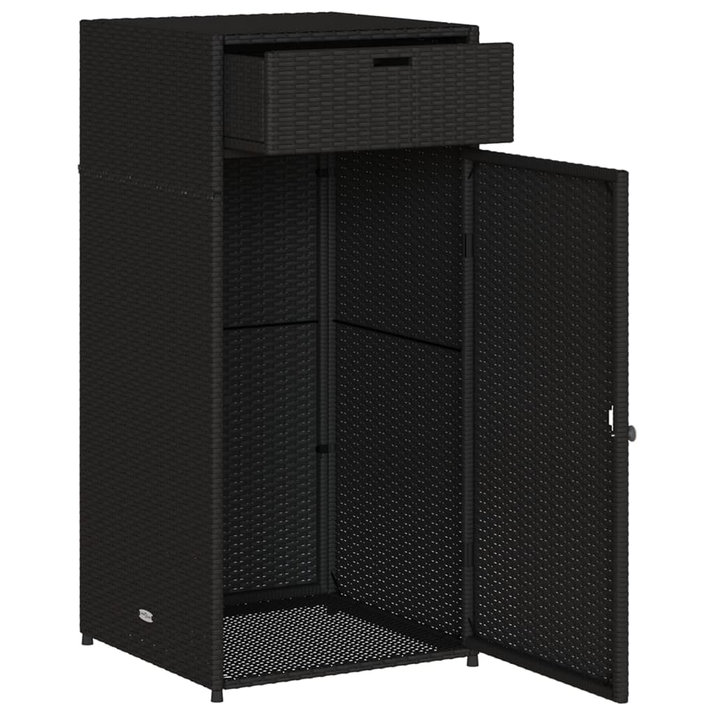 Armadietto di deposito da giardino nero 55x55x111 cm intrecciata intrecciata