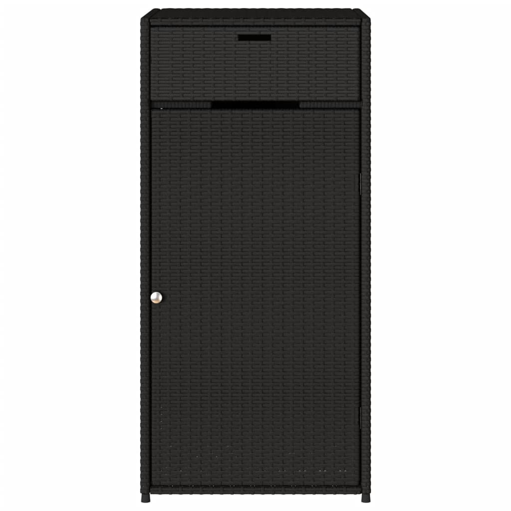 Armadietto di deposito da giardino nero 55x55x111 cm intrecciata intrecciata