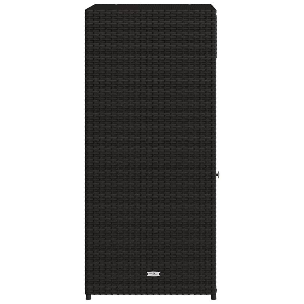 Armadietto di deposito da giardino nero 55x55x111 cm intrecciata intrecciata