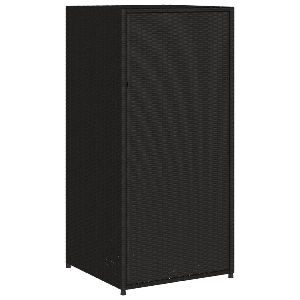 Armadietto di deposito da giardino nero 55x55x111 cm intrecciata intrecciata