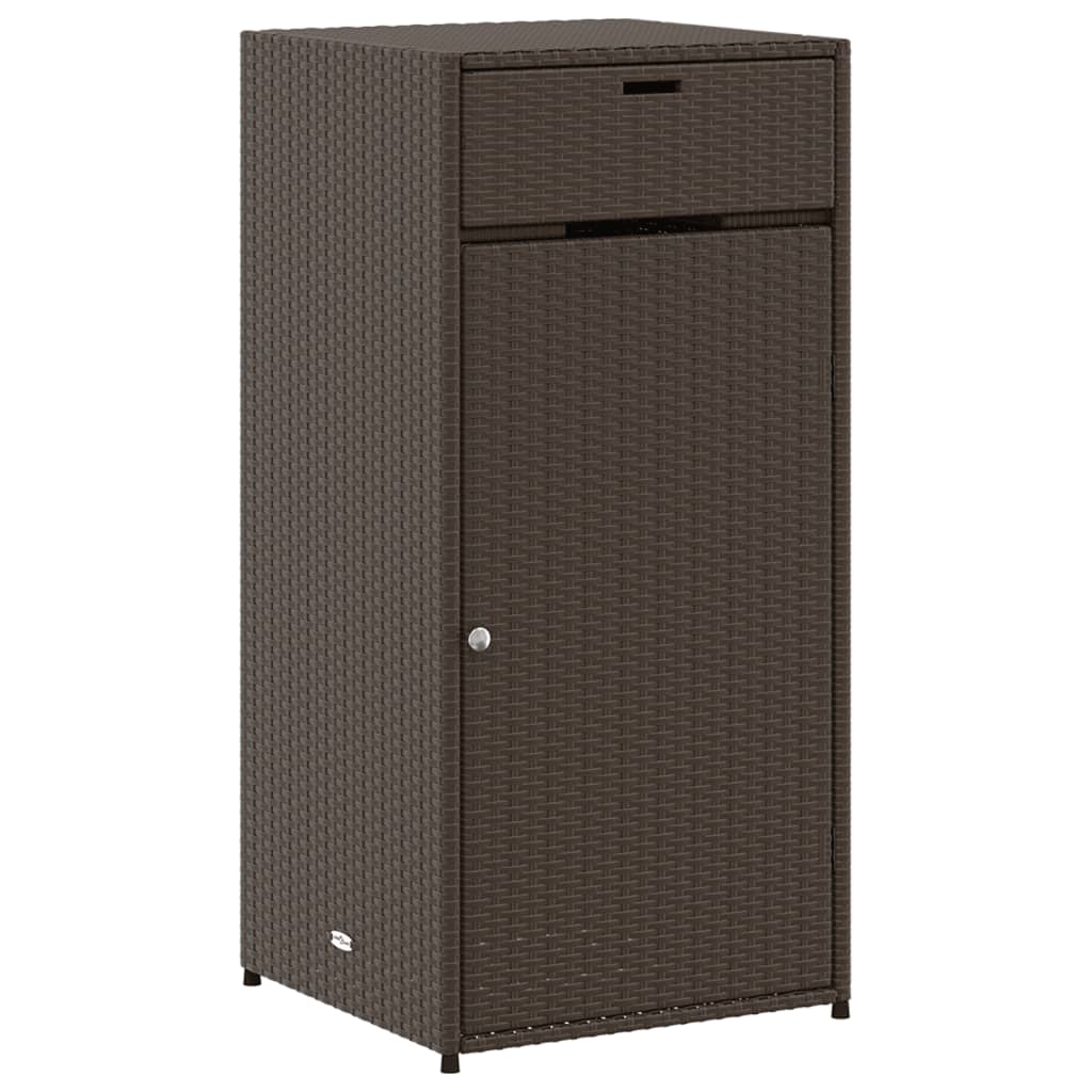 Mobile da deposito giardino marrone 55x55x111 cm resina intrecciata